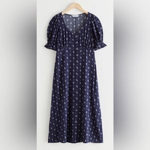 Printed Button Up Midi Dress & Other Stories